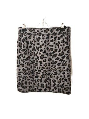 Marc Cain Leopard Wool Mini Skirt Knitted in Germany Lined Mobwife Office Siren